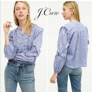 J. Crew Ruffle Popover In Playa Floral